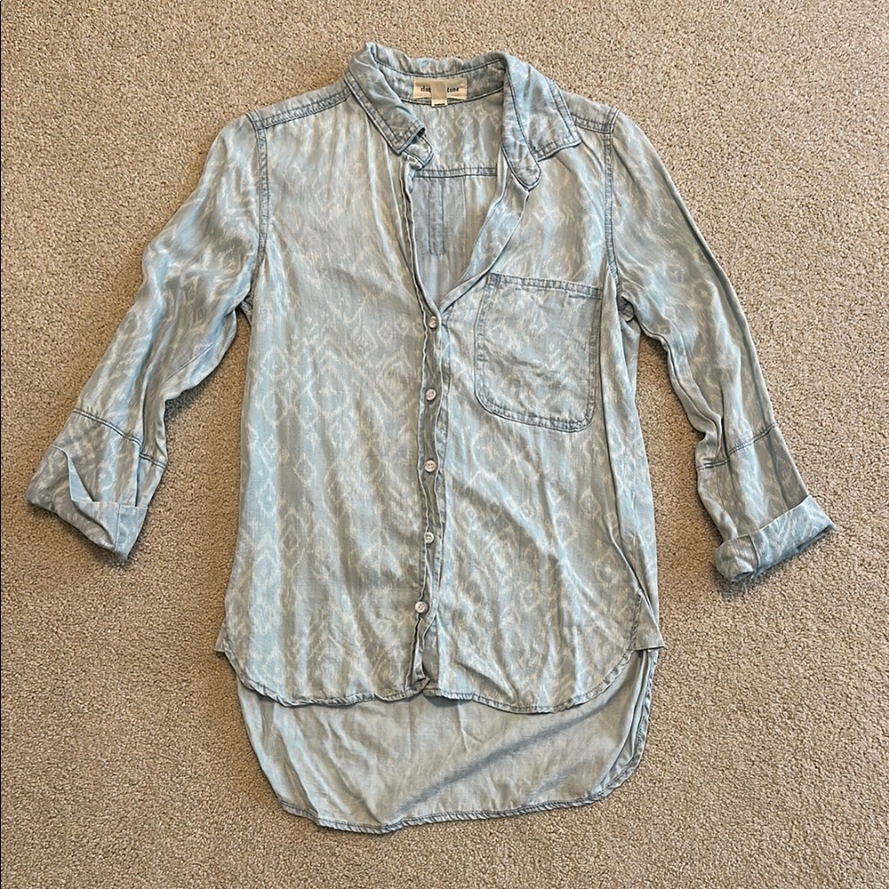 Cloth & Stone Sky Blue Patterned Shirt